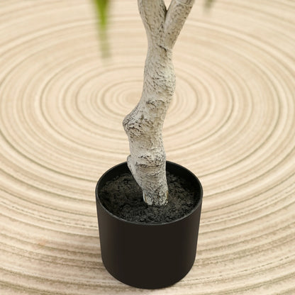 6ft Fake Plastic Betula Tree in Pot, Pre Potted Faux Greenry Plant for Home Decor Office House Living Room Indoor Outdoor, Big Fake Plants Fake House Plants