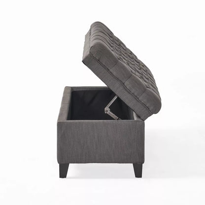 NicBex 50 Inch Storage Ottoman Bench with Legs for Bedroom,Entryway and Living Room
