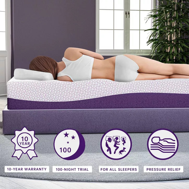 Sersper 10 inch Bamboo Charcoal Cooling Gel Memory Foam Memory Foam Mattress For Pressure Relief-Compatible with Adjustable Bed