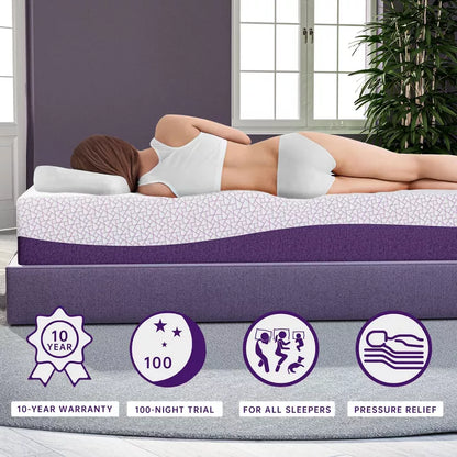 Sersper 10 inch Bamboo Charcoal Cooling Gel Memory Foam Memory Foam Mattress For Pressure Relief-Compatible with Adjustable Bed