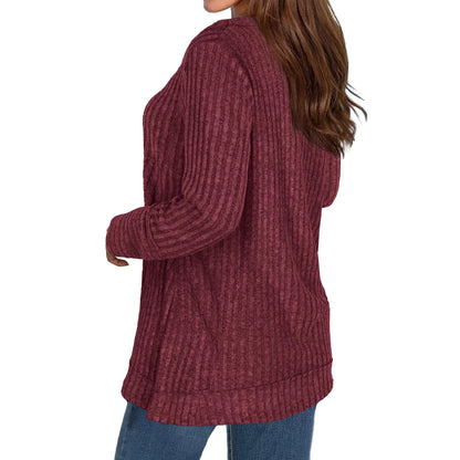 UVN Womens Tops V Neck Long Sleeve Shirts Lightweight Pullover Casual Tunic Tops