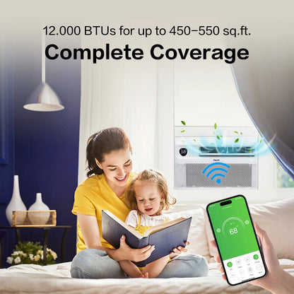 Ktaxon Energy Star 12000 BTU Inverter Window Air Conditioner, Energy-Saving Window AC Unit with APP & Voice Control, Ultra Quiet & Easy Installtion Design, Work with Alexa/Google Assistant