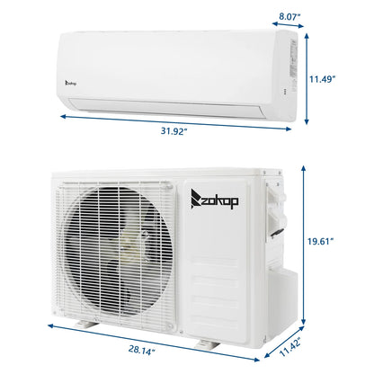 Ktaxon 18000 BTU Slim Ducted Mini Split Heat Pump Air Conditioner 16ft Kit Cover