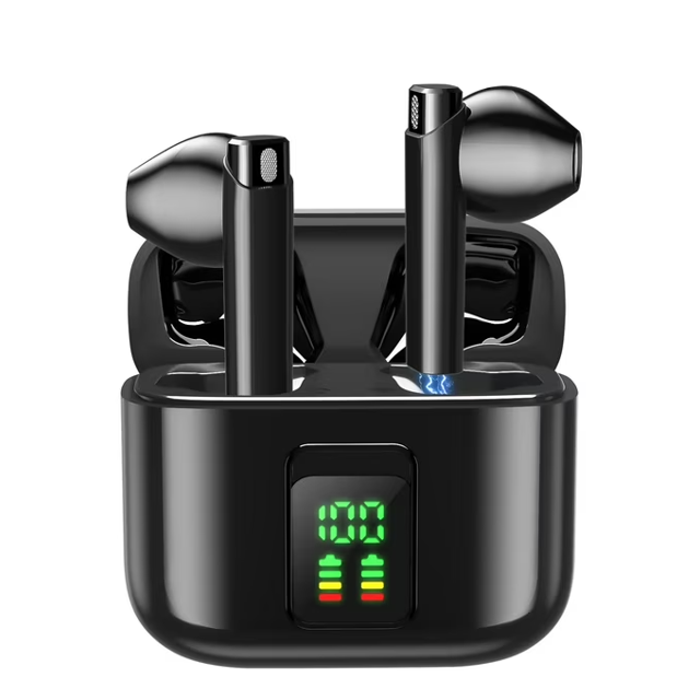 Wireless Earbud Bluetooth 5.3 Headphones 50H Playtime Stereo Bass Ear Buds, in-Ear Earphones with 4 ENC Mic LED Display Noise Cancelling Earbud, Bluetooth Earbud IP7 Waterproof Sport for Android iOS