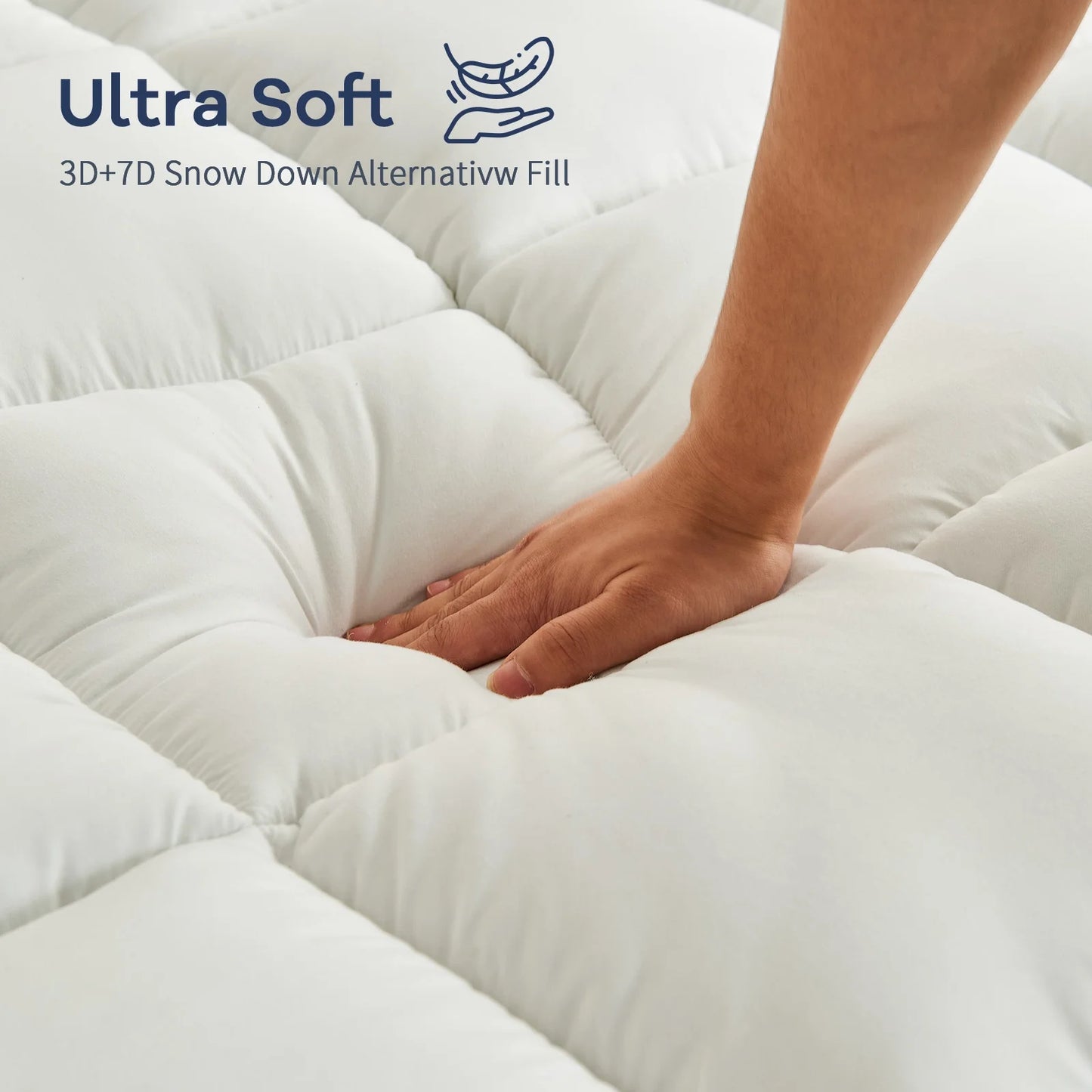 Teler Dual Layer 4 Inch Memory Foam Mattress Topper Queen Size, 2 Inch Cooling Gel Memory Foam Plus 2 Inch Pillow Top Cover
