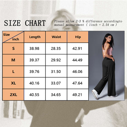 TEMOFON Womens Pants Casual Wide Leg Dress Pants Black Loose Lightweight Comfort Trousers Flowy Work Dress Pant L