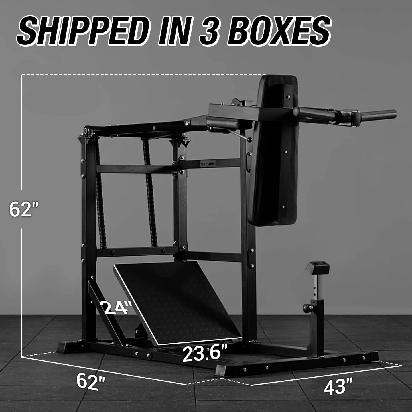 Syedee Squat Machine, Plate Loaded Hack Squat Machine with 800LBS Weight Capacity,Pendulum Squat Machine For Lower Body Strength Training