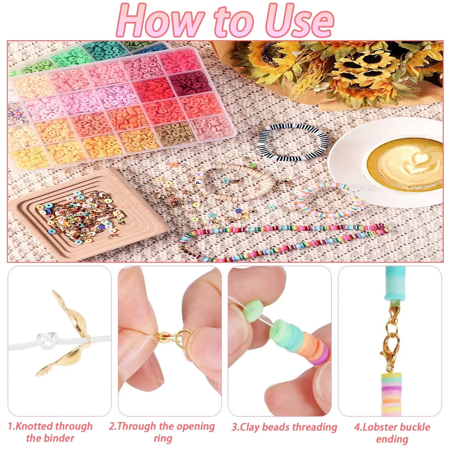 6440PCS 48 Colors Clay Beads Bracelet Making Kit,Friendship Bracelet Kit for Teen Girls Crafts for Girls Ages 8-12(Multicolor)