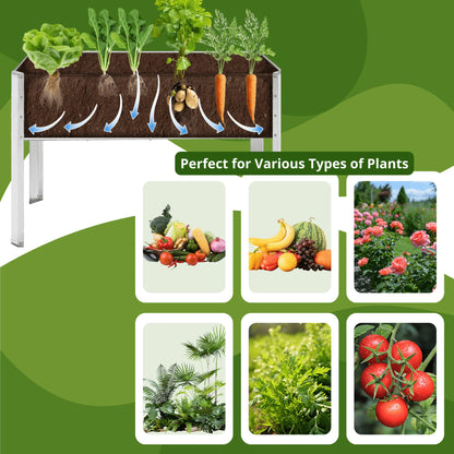 TrumanPick Galvanized Raised Garden Bed with Legs 4x2x3ft for Vegetable Flower Herb, 800lb Capacity