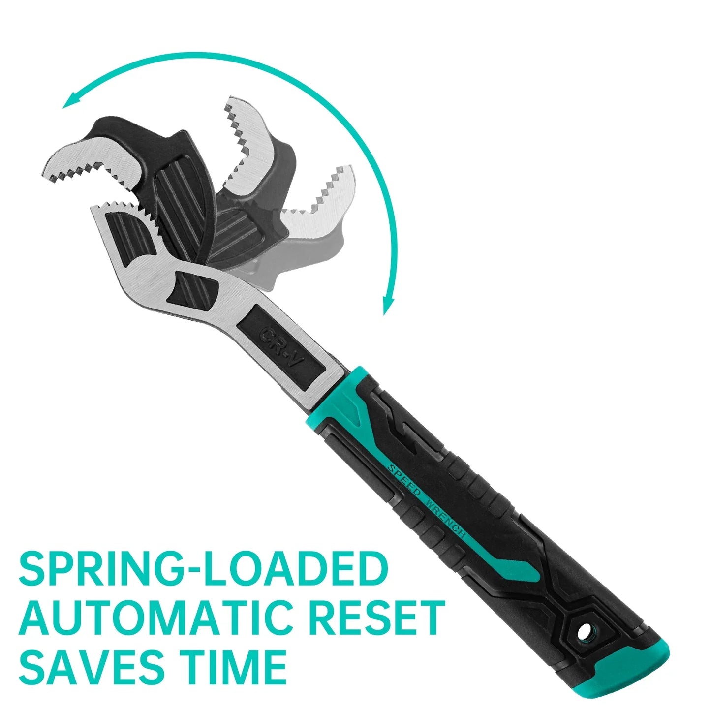 Tomorotec 2-Pack Adjustable Wrenches for Home, Auto, Bike Repairs - Self-Locking Quick-Adjust Durable CR-V Construction Fits 0.28"-1.38", Ergonomic TPR Handle Lightweight Design for Reduced Fatigue