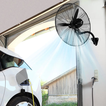 Ktaxon 20inch High Velocity Wall Mount Fan Oscillating,Industrial Fan with 4 Speed Ventilation,100% BLDC Copper Motor,4963CFM,,Heavy Duty Metal Fan for Outdoor, Indoor Use