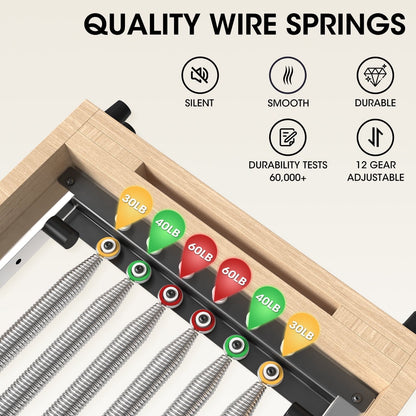 Syedee Pilates Reformer Machine, Wood Pilates Machine Bed Yoga Exercise Strength Training Equipment for Home Workout