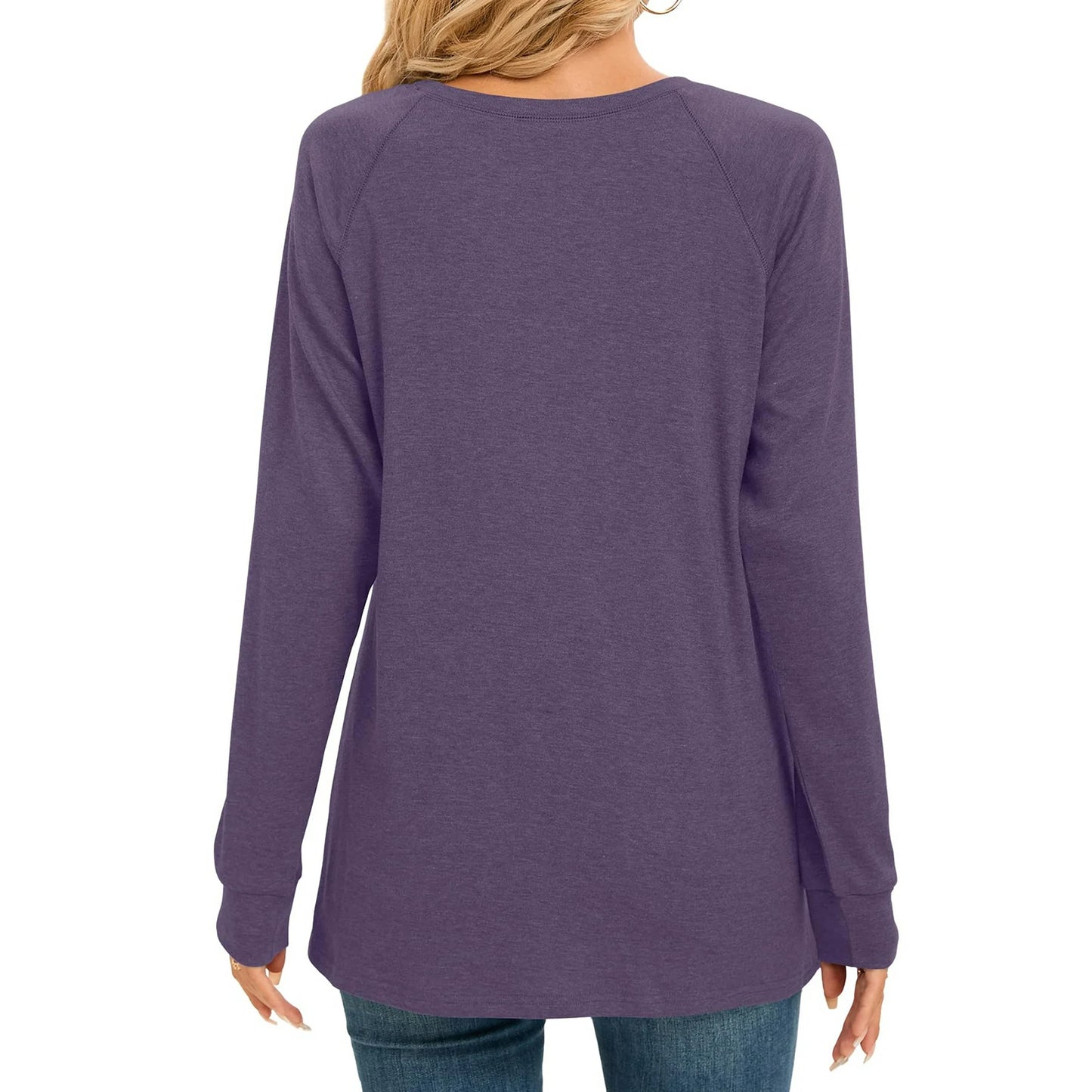 UVN Pleated Womens Blouses Crewneck Long Sleeve Shirts Casual Dressy Tunic Tops