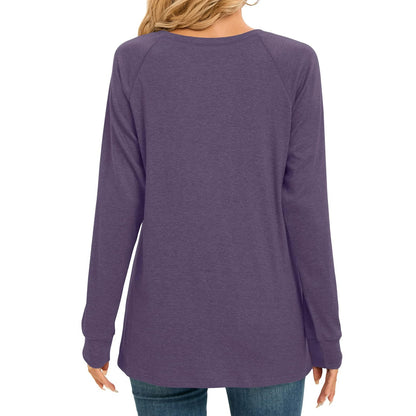 UVN Pleated Womens Blouses Crewneck Long Sleeve Shirts Casual Dressy Tunic Tops