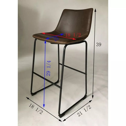 NicBex Dining Chairs Set of 2 PU Leather Barstools Chairs for Dining Table with Metal Legs Suitable for Kitchen, Home Bar
