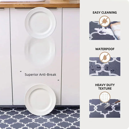 Cushioned Anti-Fatigue Kitchen Rug Mat ,17.3"x 28",Non Slip Waterproof , Heavy Duty PVC Ergonomic Comfort Mat for Kitchen, Floor Home, Office, Sink, Laundry