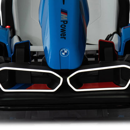 Licensed BMW Electric Go-Kart for Kids, Outdoor Karting, 24V 9AH Battery 400W Motors, with Flag, Ride on Toys 6+