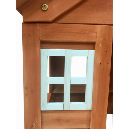 COCLUB Playhouse for Kids Outdoor, Modern Wooden Playhouse with Working Door, Windows, Flowers Pot Holder, Play House for Kids Ages 4-8, 42"x46"x55"