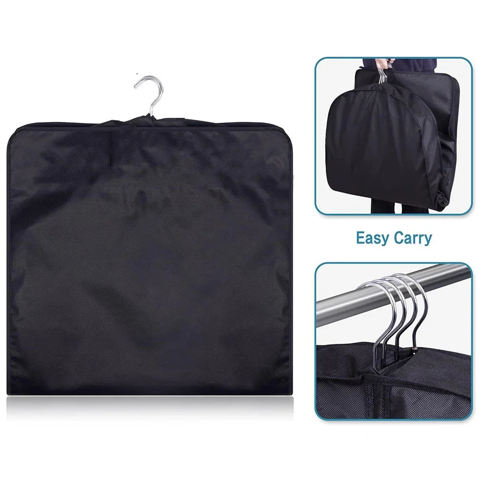 ARCTICICE 2-Pack 40" Garment Bag for Hanging Clothes Suit with Clear Window Zipper Suit Bags for Travel Bussiness Trip, Black