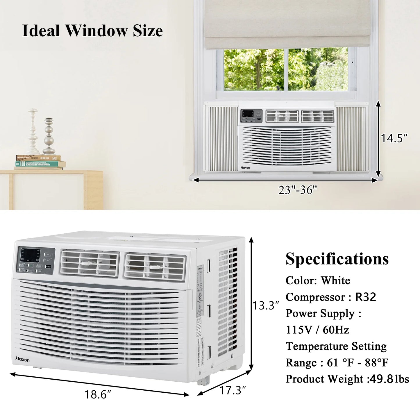 Ktaxon 12000BTU 110V Window Air Conditioner With WIFI And Remote, White