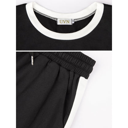 UVN Sweatsuits Womens 2pcs Sets Jogger Set Casual 2 Piece Outfit Striped Sweatshirts Long Tracksuits