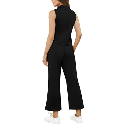 UVN Outfit Sets for Women Summer Sleeveless Tops And Pants Sweatsuits Casual 2 Piece Tracksuit Lounge Set