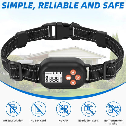 GPS Wireless Dog Fence System Electric Pet Collar with 3 Warning Modes Radius 25-999 Yards Waterproof & Rechargeable Receiver Containment for Outdoor Training