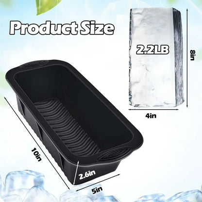 Rizulfey 4Pack Extra Large Cube Silicone Molds for Ice Bath and Pod, Reusable 2.2 lbs inch Ice Tray for Cooler (Black)
