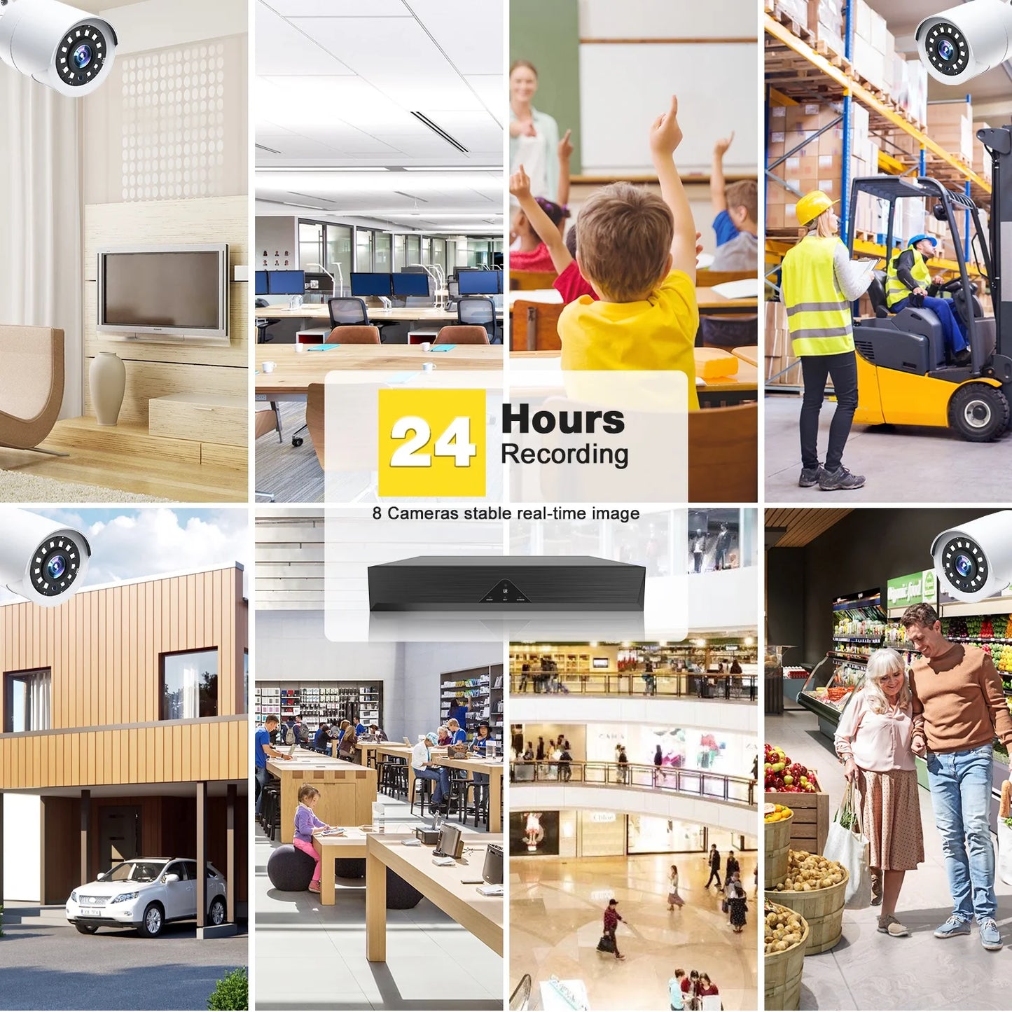 Toguard SC35 8CH CCTV Security Camera System Outdoor with 3TB Hard Drive 8pcs Wired 1080P Bullet Surveillance Cameras HDMI Connector