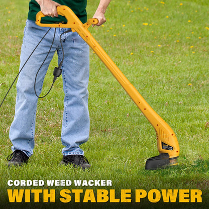 ZEGJAW Weed Wacker Corded, 9 Inch Electric Weed Wacker with 2 Pcs Replace Spool Trimmer Lines, String Trimmer for Lawn Care