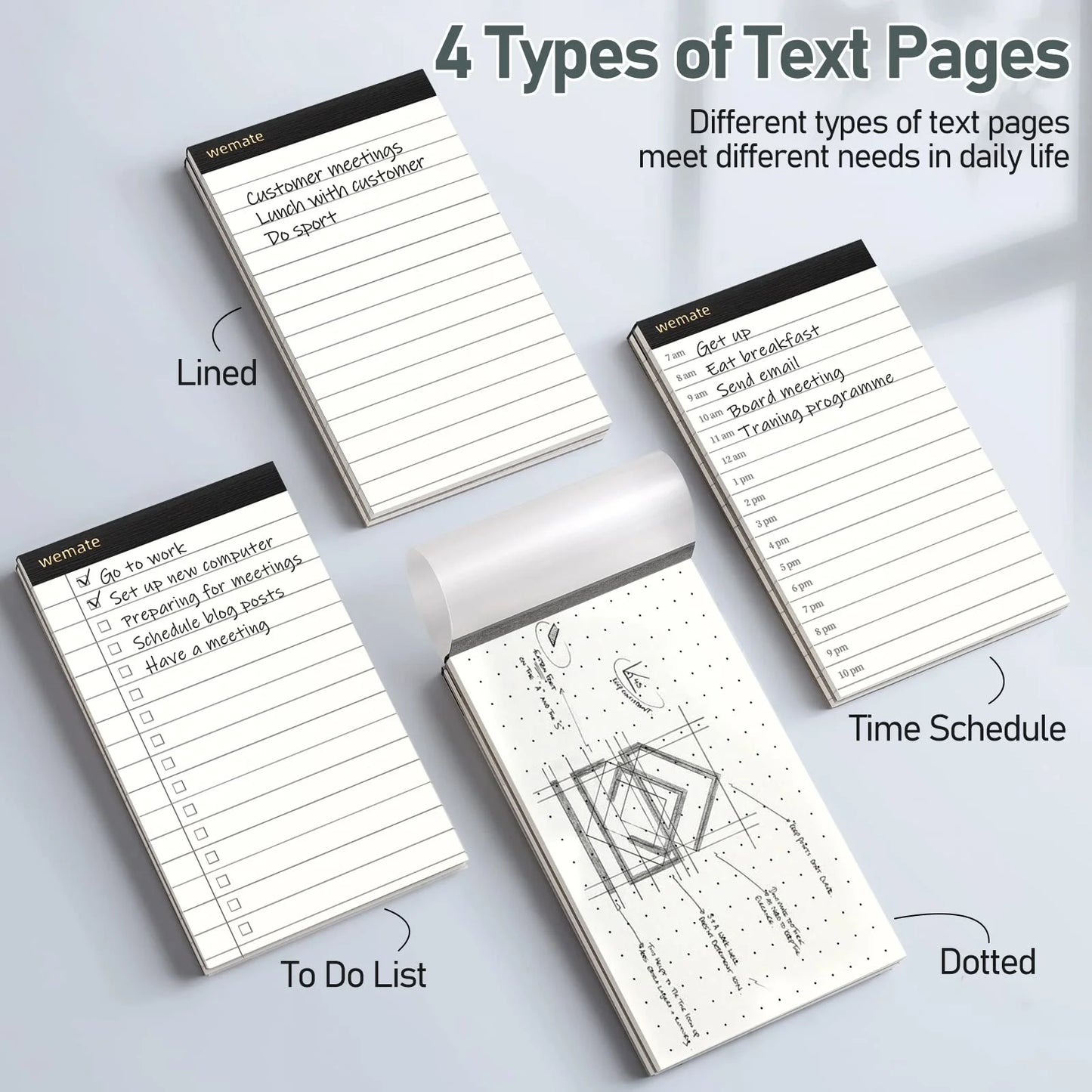 WEMATE Notepad Holder Set,for Meetings, Daily Records, and Notes Brown