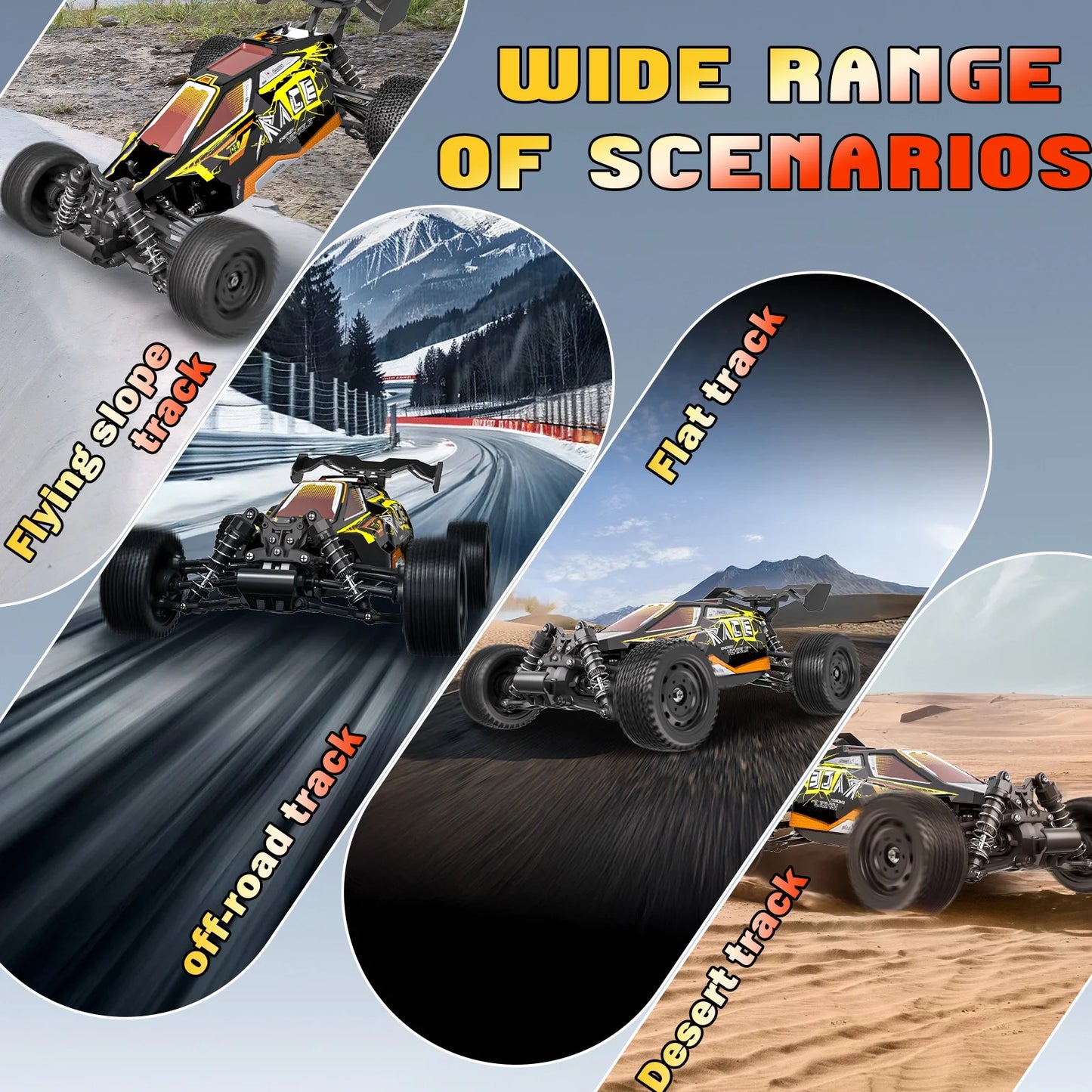 Loheer Fast RC Cars for Adults 45KM/H, 4WD Off Road Remote Control Car with Dual Batteries, All-Terrain RC Truck for Racing, Grass, Sand, Mud