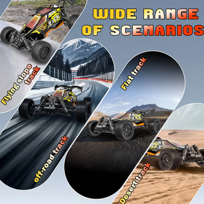 Loheer Fast RC Cars for Adults 45KM/H, 4WD Off Road Remote Control Car with Dual Batteries, All-Terrain RC Truck for Racing, Grass, Sand, Mud