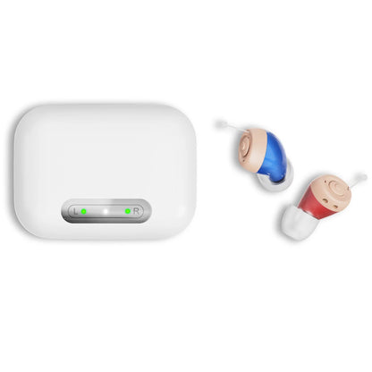 iadr Hearing Aids for Seniors Rechargeable with Noise Cancelling, Adults Hearing Amplifiers for Hearing Loss, Hearing Amplifiers with Magnetic Charging Case,Beige(A49)