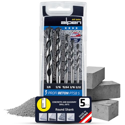 5 pcs Concrete Drill Bit Set - Versatile Hammer Drill Bit Sets for PGM Certified Precision and Precise Dowel Holes - Durable Drill bit for Concrete Natural Stones and Marble