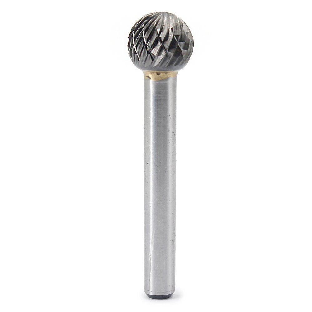 SD-5 Tungsten Carbide Burr Ball Shape Double Cut Rotary Burrs File(1/2''Cutter Dia £¬ 0.45''Cutter Length) with 1/4'' (6.35mm) Shank Dia