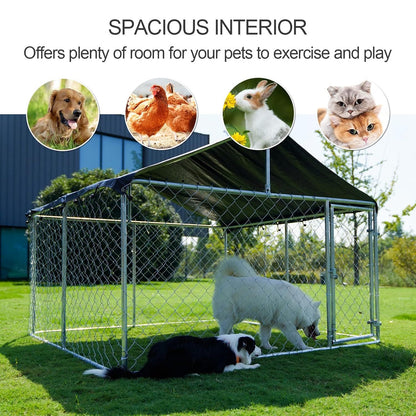 Outdoor Dog Kennel Outside Large Heavy Duty Shade Dog Pen Playpen Pet Dog Enclosure Crate Dog Run House