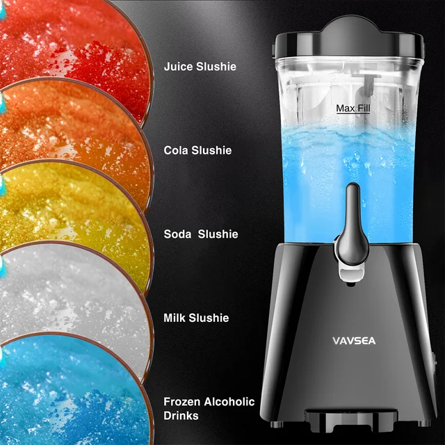 Slushie Machine, Slushy Maker for Home, Frozen Drink Maker for Smoothie, Ice Cold Slush for Kids, Black
