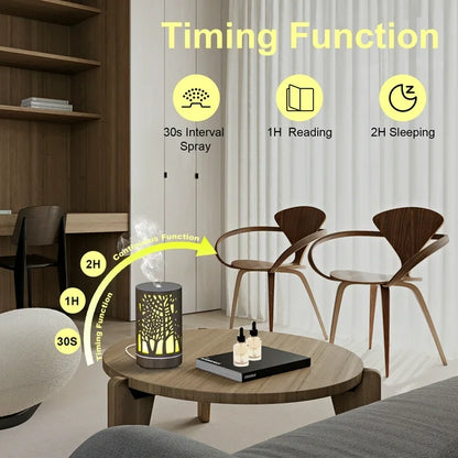 VAVSEA Essential Oil Diffuser, Aromatherapy Diffuser with 7 Colors Light, Ultrasonic Mist Humidifier for Home Bedroom