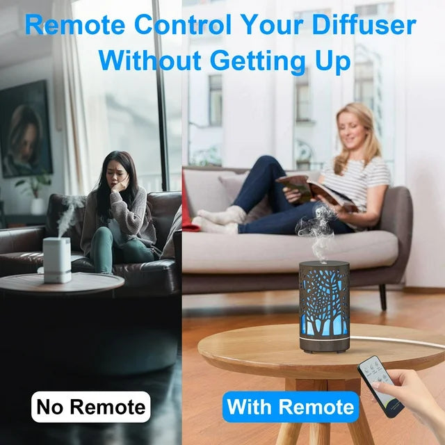 VAVSEA Essential Oil Diffuser, Aromatherapy Diffuser with 7 Colors Light, Ultrasonic Mist Humidifier for Home Bedroom