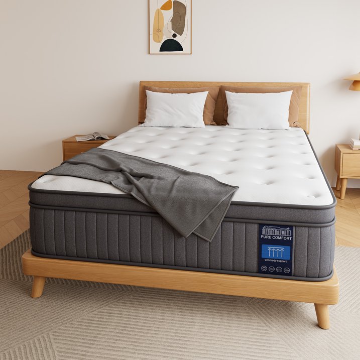 Mubulily 10 inch Full Mattress, Gel Memory Foam Hybrid Mattress in a Box, Edge Support, Medium Firm