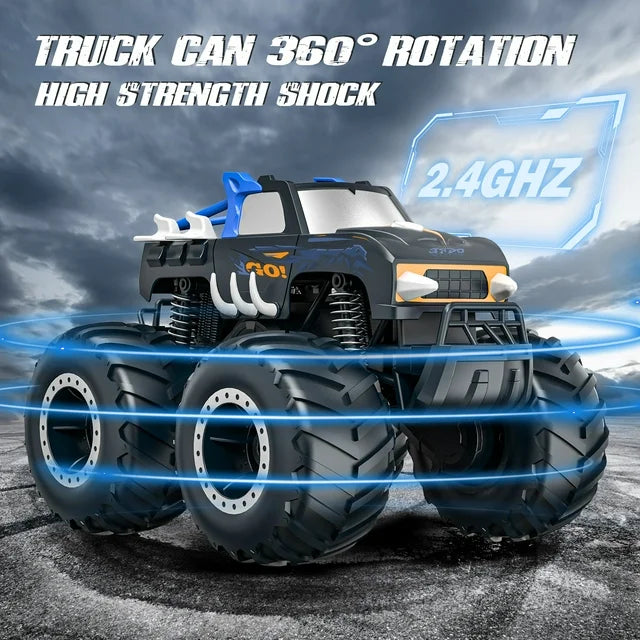 LOHEER 1:16 Remote Control Cars , Waterproof 4WD RC Monster Truck Toys Gifts for Kids Adults