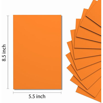 Do2ping Orange Foam Sheets Crafts, 8.5x5.5 Inch Eva Color Craft Foam Paper for Crafts Project Classroom Scrapbook DIY Cosplay (Orange-10 Sheets)