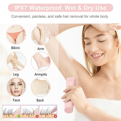 Body Trimmer for Woman Bikini Face, MichPong Dual-Head Electric Razor USB Rechargeable Wet Dry Use