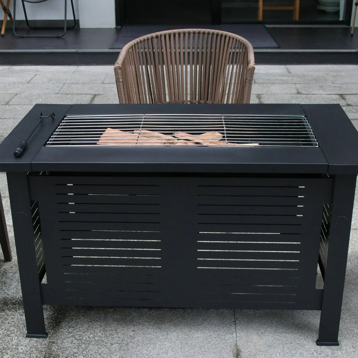 FIRE PIT MULTIFUNCTIONAL CHINESE HIBACHI COOKING TEA BBQ GRILL PATIO GRILL STOVE TABLE OUTDOOR FURNITURE HEATING PATIO
