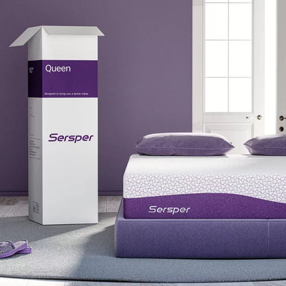 Sersper 10 inch Bamboo Charcoal Cooling Gel Memory Foam Memory Foam Mattress For Pressure Relief-Compatible with Adjustable Bed