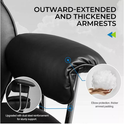 GTRACING Ergonomic Office Chair, Big and Tall, Outward Fixed Soft Armrests and Footrest