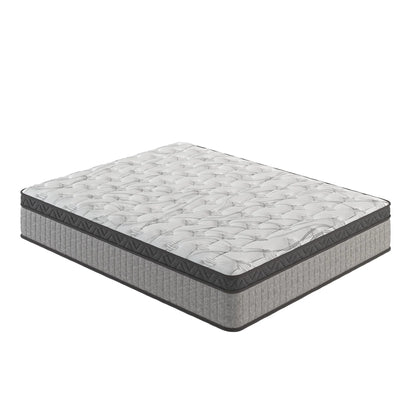 Queen Mattress, PENTINM 12 inch Memory Foam Mattress for Pressure Relief and Motion Isolation, Queen Mattress in a Box Diamond Innerspring Hybrid and Cooling Gel, Medium Firm, CertiPUR-US, Gray