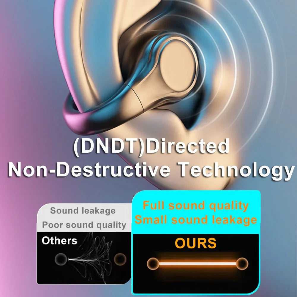 ARCTICICE Wireless Ear Clip Earbuds with 36H Playtime IPX6 Waterproof Noise Cancelling bluetooth Headphones for Sports Meeting Fitness, Black