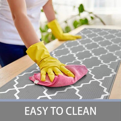 Cushioned Anti-Fatigue Kitchen Rug Mat ,17.3"x 28",Non Slip Waterproof , Heavy Duty PVC Ergonomic Comfort Mat for Kitchen, Floor Home, Office, Sink, Laundry